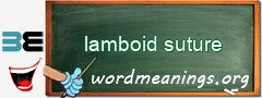 WordMeaning blackboard for lamboid suture